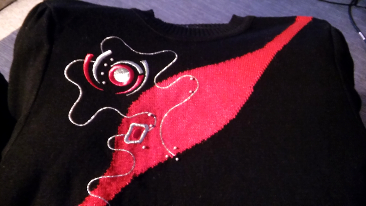 Black and red '80s jumper