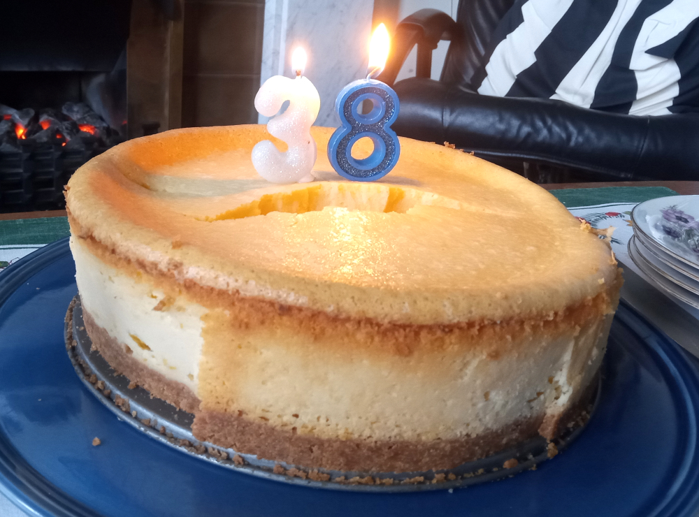 Birthday cheesecake